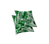 ggaimwf Fundas De Cojín De Plantas Verdes Hojas De Plátano Tropical Cojines De Exterior Con Hojas De Jungla Doble Cara Para Sofá Jardín Patio Decoración Del Hogar Fundas De Almohada 40x40cm Juego De 2