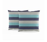ggaimwf Fundas de cojín de Rayas Gris Azulado Cojín de Arte Moderno Clásico Minimalista Fundas de Almohada Aspecto Lino Sala de Estar Decoración del hogar Sofá Cama Cojines 60x60cm Paquete de 2