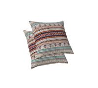 ggaimwf Fundas De Cojines Étnicos Boho Geométrico Mandala Decoración Bohemia Tribal Cojines marroquíes Aspecto Lino Hecho a Mano Fundas de Almohadas para sofá Cama Sala de Estar 50x50cm Juego de 2