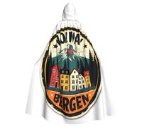 ggasdvjj Bata unisex con capucha con estampado de casas de Bergen de Noruega, disfraz de fiesta de disfraces, capa de Halloween, capa de fiesta temática.