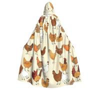 ggasdvjj Disfraz unisex con capucha con estampado de cría de pollos, para fiesta de disfraces, capa de Halloween, capa de fiesta temática.