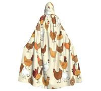 ggasdvjj Disfraz unisex con capucha con estampado de cría de pollos, para fiesta de disfraces, capa de Halloween, capa de fiesta temática.