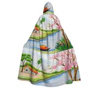 ggasdvjj Disfraz unisex con capucha y estampado de estilo de vida campestre, fiesta de disfraces, capa de Halloween, capa de fiesta temática.