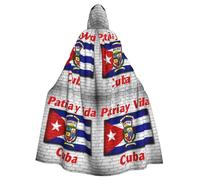 ggasdvjj Disfraz unisex de bandera de Cuba con capucha y estampado de Patria, para fiesta de disfraces, capa de Halloween, capa de fiesta temática.