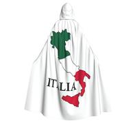 ggasdvjj Disfraz unisex de mapa de Italia completo con estampado de colores y capucha, para fiesta de disfraces, capa de Halloween, capa de fiesta temática.