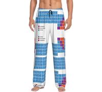 ggasdvjj Pantalones de pijama con estampado de tabla periódica química para hombre, suaves, con cordón, cómodos para el hogar y relajación., Negro, XL