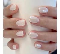 GGAUBAIFI Uñas postizas blancas, uñas postizas, uñas acrílicas reutilizables de cubierta completa para mujeres y niñas, 24 unidades