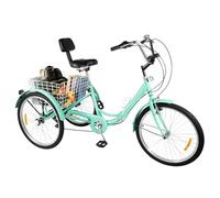 GGbaony Triciclo plegable bicicleta 24 pulgadas 3 ruedas triciclo adulto bicicleta de carga capacidad de carga 140 kg bicicleta triciclo para adultos mayores
