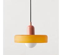GGBBJJ Lámpara Colgante de Vidrio Naranja Estilo Mediados de Siglo - Diseño Nórdico Costero para Isla de Cocina, Dormitorio y Pasillo