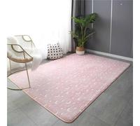 GGBOND Alfombra luminosa que brilla en la oscuridad, alfombra rosa en forma de luna, de felpa de peluche, suave y cómoda, 80 x 120 cm
