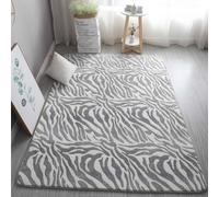 GGBOND Alfombra luminosa que brilla en la oscuridad, diseño de cebra, suave y cómoda, 140 x 200 cm