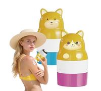 GGesii 2 Piezas Aplicador Crema Solar, Aplicador de Crema Solar Niños 100ml, Refillable Roll on Sponge Applicatorpara Todo Tipo de leches Corporales y Lociones