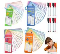 GGesii Tarjetas Didácticas de Matemáticas, Tablas de Multiplicar para Niños, Tarjetas didácticas para sumar, para los Niños Que Aprenden a Calcular y Tutor (4 Algoritmos)