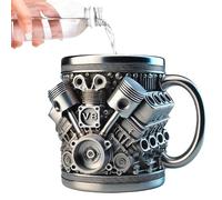 GGesii Taza de acero inoxidable 3D V8 motores 300 ml V Engines, adornos para amantes de los coches y aficionados a las carreras