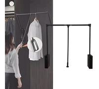 GGFFJ Barra de Armario abatible con Doble amortiguación, Barra elevadora for Colgar Ropa, Percha for Colgar Ropa, Carga máxima 10 kg, marrón (660-890 mm)(1200mm)