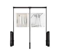 GGFFJ Barra de Ropa abatible, Ajustable de 510-1200 mm, telescópica con Retorno Suave, Capacidad de Peso de 20 kg, for Colgar Ropa (Dorada, 650-850 mm)(Black,650-850mm)