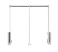 GGFFJ Barra de Ropa abatible, Ajustable de 550 mm a 1250 mm, elevación telescópica con Retorno Suave, Capacidad de Peso de 20 kg, for Colgar Ropa (marrón, 930-1250 mm)(Silver,550-700mm)