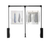 GGFFJ Barra de Ropa abatible, Ancho Ajustable de 550 mm a 1210 mm, elevación telescópica con Retorno Suave, Capacidad de Peso de 20 kg, for Colgar Ropa (marrón, 550-660 mm)(Black,890-1210mm)
