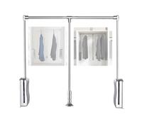 GGFFJ Barra de Ropa abatible, Ancho Ajustable de 550 mm a 1210 mm, elevación telescópica con Retorno Suave, Capacidad de Peso de 20 kg, for Colgar Ropa (marrón, 550-660 mm)(Silver,660-890mm)
