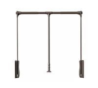 GGFFJ Barra de Ropa abatible for el hogar, con Retorno Suave, Ajustable de 550 a 1250 mm, Capacidad de Peso de 20 kg, for Colgar Ropa (marrón, 930-1250 mm)(Black,700-930mm)