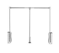GGFFJ Barra de Ropa abatible for el hogar, elevación telescópica Ajustable con Retorno Suave, Capacidad de Peso de 15 kg, for Colgar Ropa (marrón, 650-880 mm)(Silver,510-650mm)