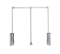 GGFFJ Barra de Ropa abatible, Resistente, con elevación telescópica Ajustable y Retorno Suave, Capacidad de Peso de 20 kg, for Colgar Ropa (Plateada, 520-670 mm)(Silver,670-900mm)