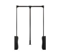 GGFFJ Barra de Ropa abatible telescópica Ajustable de 550 a 1250 mm, con Retorno Suave, Capacidad de Peso de 15 kg, Ahorra Espacio, for Colgar Ropa (Plata, 930-1250 mm)(Brown,550-700mm)