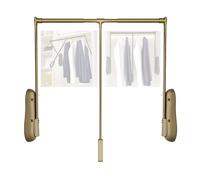 GGFFJ Barra de Ropa abatible, telescópica con Retorno Suave, Ajustable de 510 a 1250 mm, Capacidad de Peso de 20 kg, Ahorra Espacio, for Colgar Ropa (Dorada, 650-850 mm)(Gold,650-850mm)