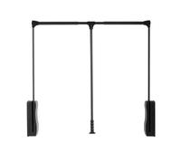 GGFFJ Barra de Ropa retráctil abatible, Resistente, Ajustable de 550 a 1200 mm, con Retorno Suave, Capacidad de Peso de 20 kg, for Colgar Ropa (Negro, 660-890 mm)(Brown,890-1200mm)