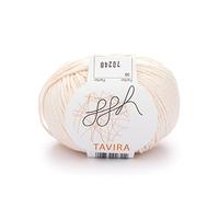 ggh Tavira - 100% algodón - Longitud: 80 m sobre 50 g - Grosor de aguja 4-5 - Lana adecuada para tejer o ganchillo - Color 039 - Polvo