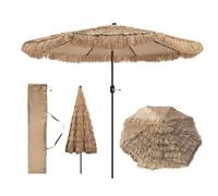 Ggipxalatyr Sombrilla De Playa Jardín Ø270cm, Sombrilla Playa con Estilo Hawaiano, Sombrilla De Playa De Paja Artificial, Protección Uv50+, Diseño Anti-Viento, para Jardín Y Piscina