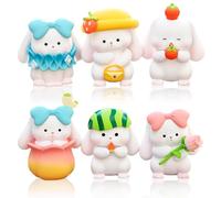 GGJQQDM Juego de Figuras de Conejo para Cosplay, decoración de Escritorio, Adorno de Anime Kawaii, colección de Regalo de cumpleaños, 1.6 x 2.2 Pulgadas (6 Piezas)