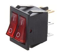 Ggnaxivs Luz roja iluminada 6 Dual SPST ON/OFF Interruptor basculante de AC 15A/250V 20A/125V