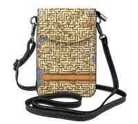GGNKDL Bolsa cruzada con estampado de laberinto del tesoro, bolsa para teléfono móvil, cartera pequeña para mujer, un regalo práctico adecuado para salir, hacer ejercicio y ir de compras