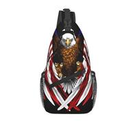 GGNKDL Bolsa de hombro cruzada con estampado de águila patriótica de la bandera de Estados Unidos, adecuada para hombres y mujeres, adecuada para bolsas de fitness y viajes de senderismo