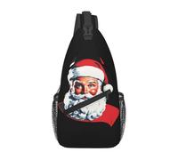 GGNKDL Bolsa de hombro cruzada con estampado de Papá Noel que cumple con sus deseos, adecuada para hombres y mujeres, adecuada para bolsas de fitness y viajes de senderismo