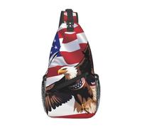 GGNKDL Bolsa de hombro cruzada de águila patriótica de Estados Unidos con estampado de bandera estadounidense, adecuada para hombres y mujeres, adecuada para bolsas de fitness y viajes de senderismo