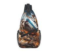 GGNKDL Bolsa de hombro Rugby on Fire Prints Cross adecuada para hombres y mujeres, adecuada para bolsas de fitness y viajes de senderismo