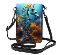 GGNKDL Bolso cruzado con estampado de caballito de mar azul, bolsa para teléfono móvil, cartera pequeña para mujer, un regalo práctico adecuado para salir, hacer ejercicio y ir de compras