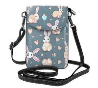 GGNKDL Bolso cruzado con estampado de conejo de dibujos animados, bolso para teléfono móvil, cartera pequeña para mujer, un regalo práctico adecuado para salir, hacer ejercicio y ir de compras