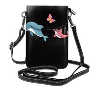 GGNKDL Bolso cruzado con estampado de delfín, bolso para teléfono móvil, cartera pequeña para mujer, un regalo práctico adecuado para salir, hacer ejercicio y ir de compras