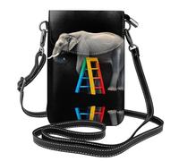 GGNKDL Bolso cruzado con estampado de escalera colorida con diseño de elefante, bolsa para teléfono móvil, cartera pequeña para mujer, un regalo práctico adecuado para salir, hacer ejercicio y ir de