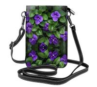 GGNKDL Bolso cruzado con estampado de flores violetas, bolsa para teléfono móvil, cartera pequeña para mujer, un regalo práctico adecuado para salir, hacer ejercicio y ir de compras