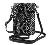 GGNKDL Bolso cruzado con estampado de puntos corrugados en blanco y negro, bolsa para teléfono móvil, cartera pequeña para mujer, un regalo práctico adecuado para salir, hacer ejercicio y ir de