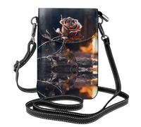 GGNKDL Bolso cruzado con estampado de rosas marchitas, bolsa para teléfono móvil, cartera pequeña para mujer, un regalo práctico adecuado para salir, hacer ejercicio y ir de compras
