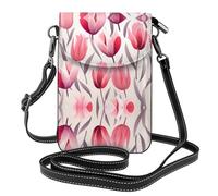 GGNKDL Bolso cruzado con estampado de tulipán, bolso para teléfono móvil, cartera pequeña para mujer, un regalo práctico adecuado para salir, hacer ejercicio y ir de compras