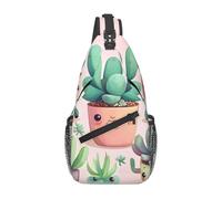 GGNKDL Bonita bolsa de hombro cruzada con estampado de plantas suculentas, adecuada para hombres y mujeres, adecuada para bolsas de fitness y viajes de senderismo