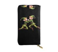 GGNKDL Cartera larga de mano de piel para mujer con estampado de elfo abrazándose entre sí con cremallera y gran capacidad