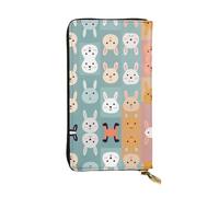 GGNKDL Cartera larga de mano de piel para mujer, con estampado de varios conejos, gran capacidad, bolsa con cremallera para tarjetas de crédito