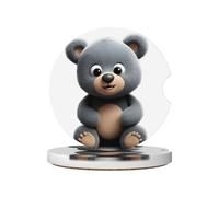 GGNKDL Cute Little Grizzly Bear - Posavasos para coche, 2 almohadillas de cerámica absorbentes antideslizantes para bebidas, decoración de coche
